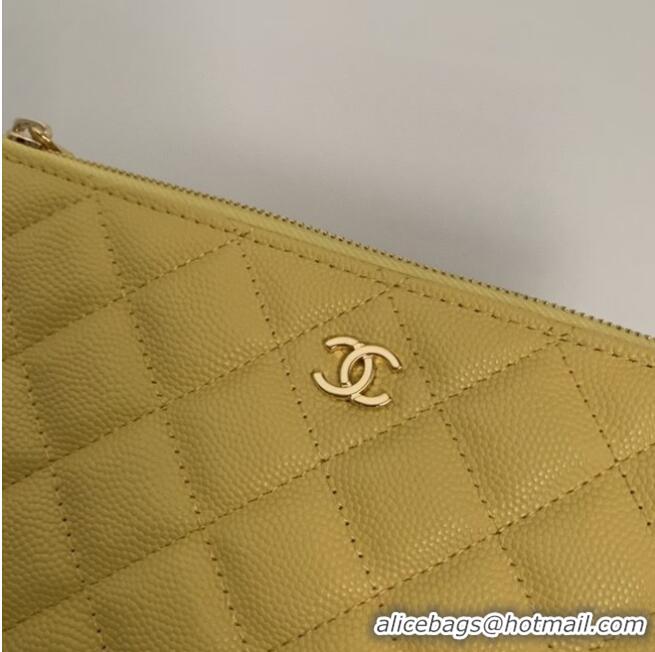 Good Taste CHANEL 19 Caviar Original Leather Carry on bag AP1060 yellow