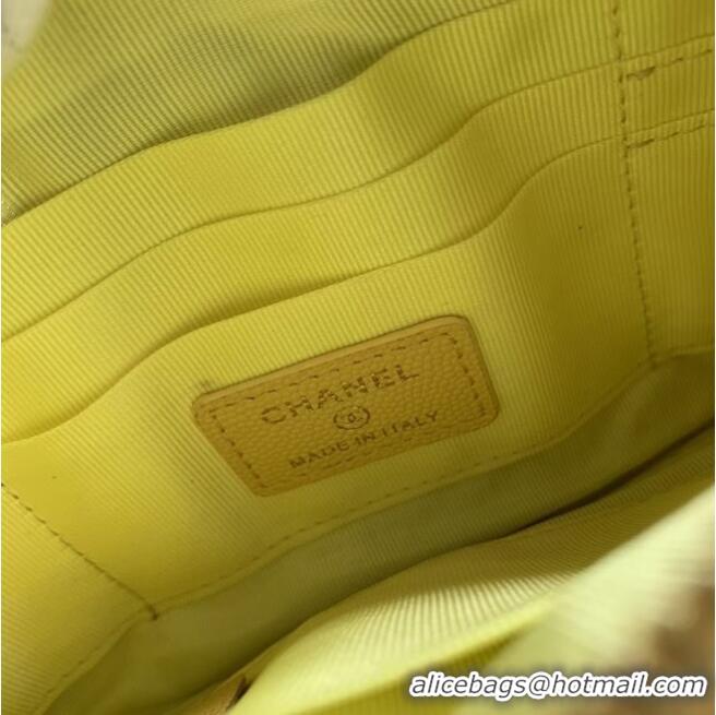 Good Taste CHANEL 19 Caviar Original Leather Carry on bag AP1060 yellow