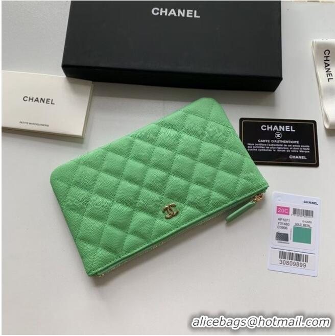 Well Crafted CHANEL 19 Caviar Original Leather Carry on bag AP1060 Green