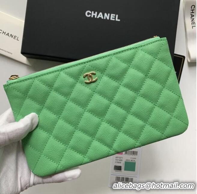 Well Crafted CHANEL 19 Caviar Original Leather Carry on bag AP1060 Green