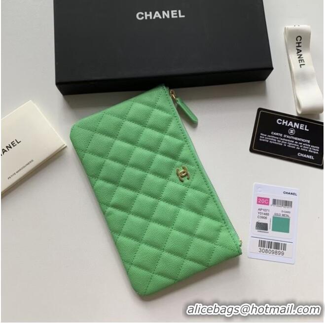 Well Crafted CHANEL 19 Caviar Original Leather Carry on bag AP1060 Green