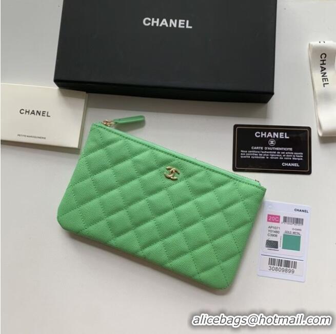 Well Crafted CHANEL 19 Caviar Original Leather Carry on bag AP1060 Green