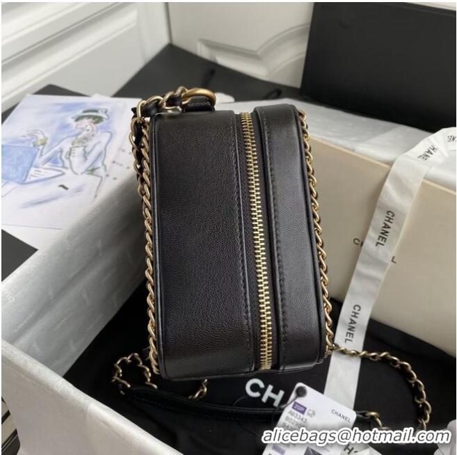 Good Product Chanel Lambskin Crystal Calfskin & Gold-Tone Metal Cosmetic Bag 8818 black