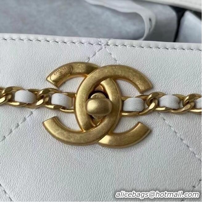 New Design Chanel Original Leather Shopping Bag AS2374 White