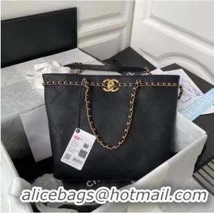 Discount Chanel Original Leather Shopping Bag AS2374 Black