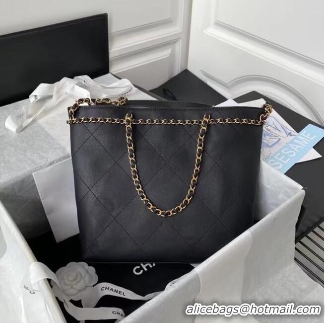 Discount Chanel Original Leather Shopping Bag AS2374 Black