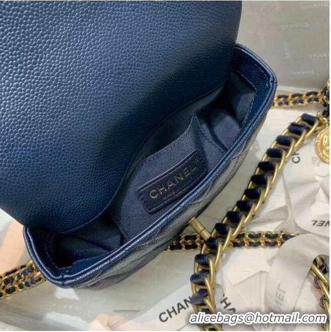 Inexpensive Chanel Flap Shoulder Bag Original leather AS2482 dark blue