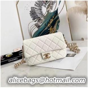 Famous Brand Chanel Flap Shoulder Bag Original leather AS2528 white