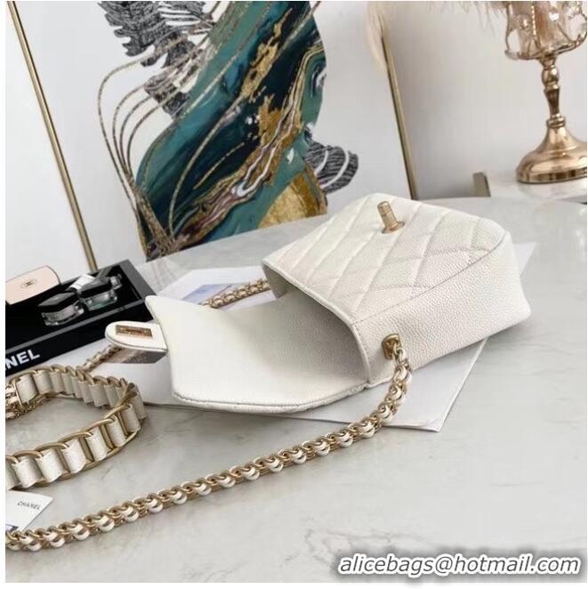 Famous Brand Chanel Flap Shoulder Bag Original leather AS2528 white