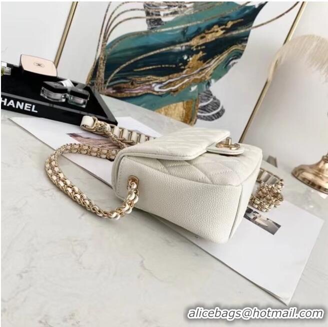 Famous Brand Chanel Flap Shoulder Bag Original leather AS2528 white