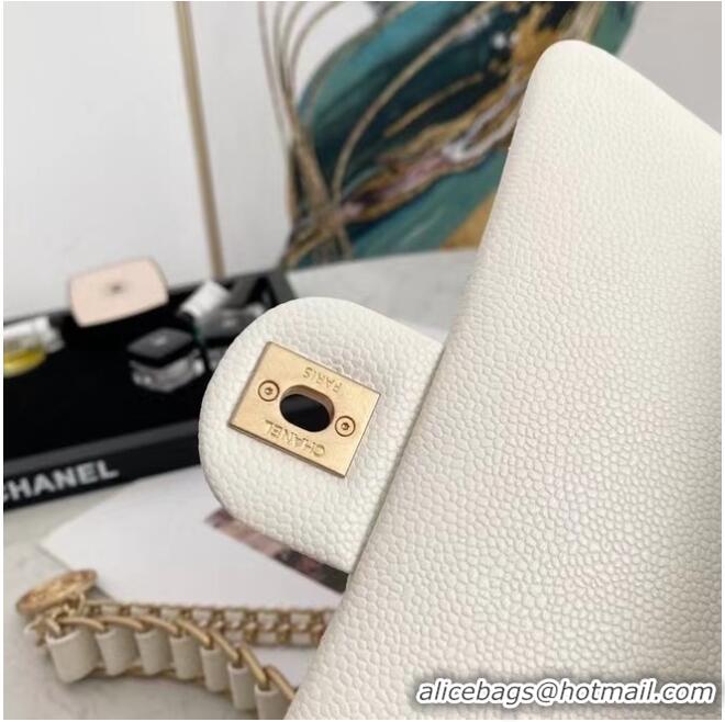 Famous Brand Chanel Flap Shoulder Bag Original leather AS2528 white