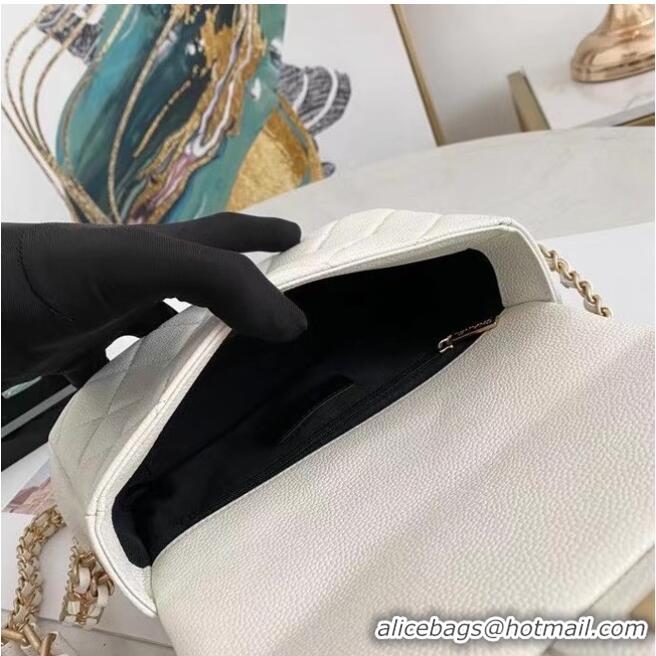 Famous Brand Chanel Flap Shoulder Bag Original leather AS2528 white