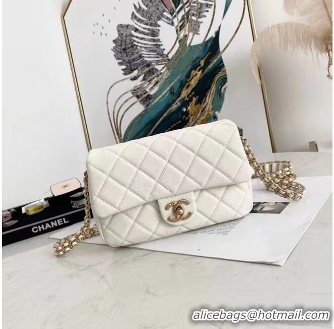 Famous Brand Chanel Flap Shoulder Bag Original leather AS2528 white