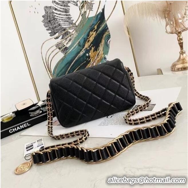 Low Cost Chanel Flap Shoulder Bag Original leather AS2528 black