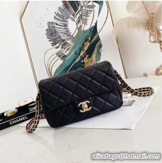 Low Cost Chanel Flap Shoulder Bag Original leather AS2528 black