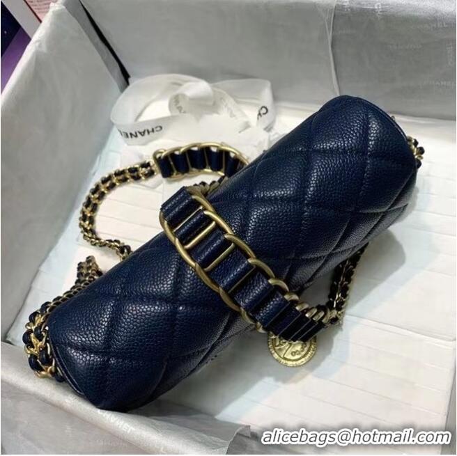 Cheapest Chanel Flap Shoulder Bag Original leather AS2543 dark blue