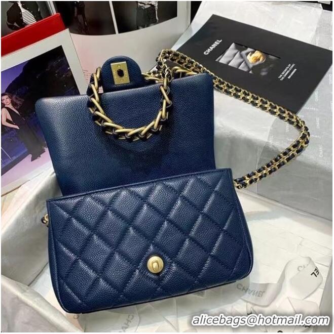 Cheapest Chanel Flap Shoulder Bag Original leather AS2543 dark blue