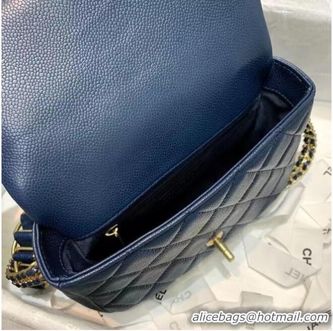 Cheapest Chanel Flap Shoulder Bag Original leather AS2543 dark blue