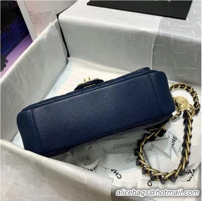 Cheapest Chanel Flap Shoulder Bag Original leather AS2543 dark blue