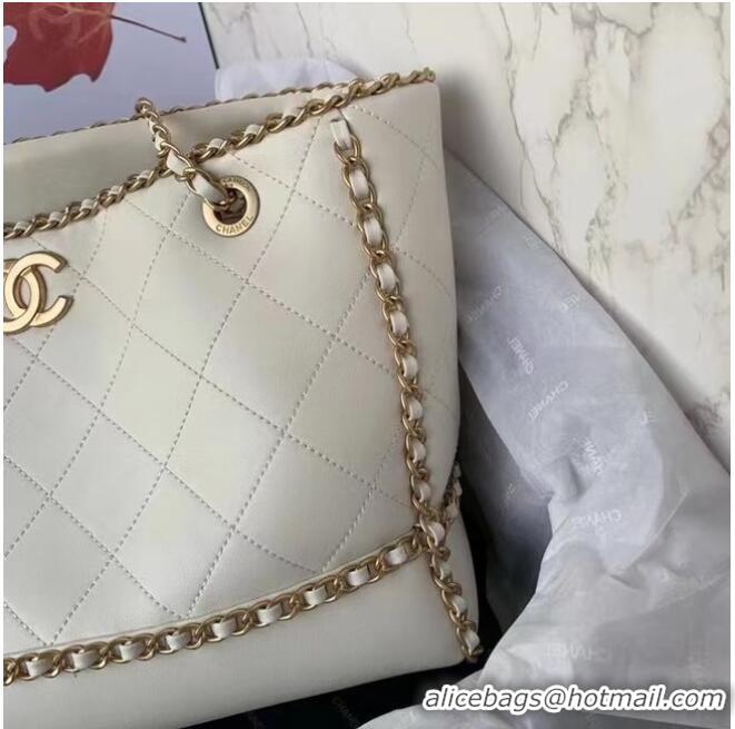 Good Product Chanel Original Leather Shopping Bag AS8018 white