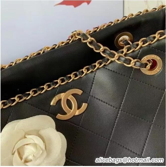 Inexpensive Chanel Original Leather Shopping Bag AS8018 black