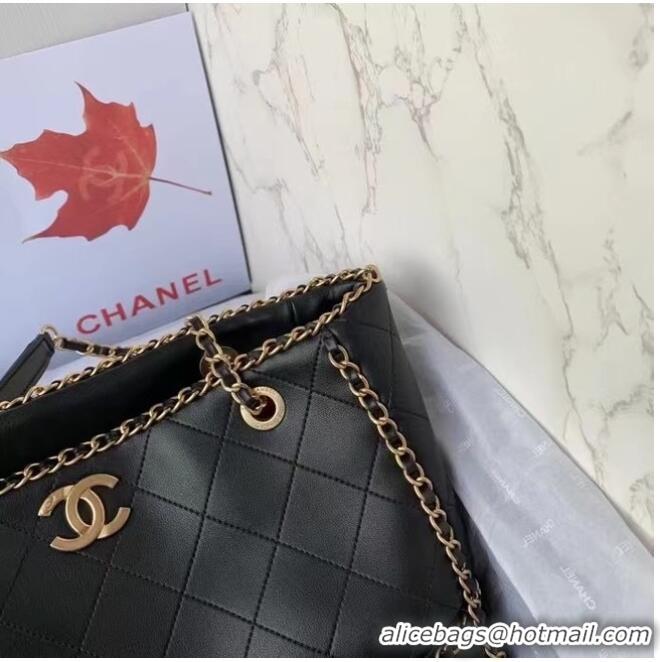 Inexpensive Chanel Original Leather Shopping Bag AS8018 black