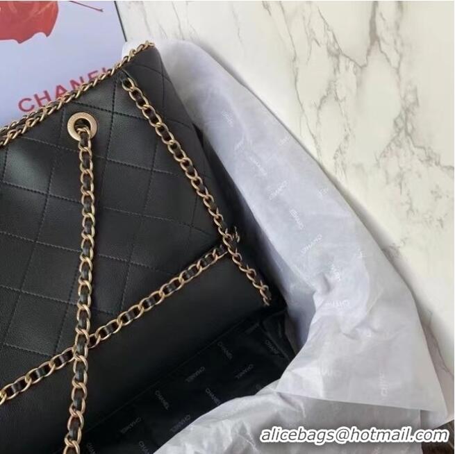 Inexpensive Chanel Original Leather Shopping Bag AS8018 black