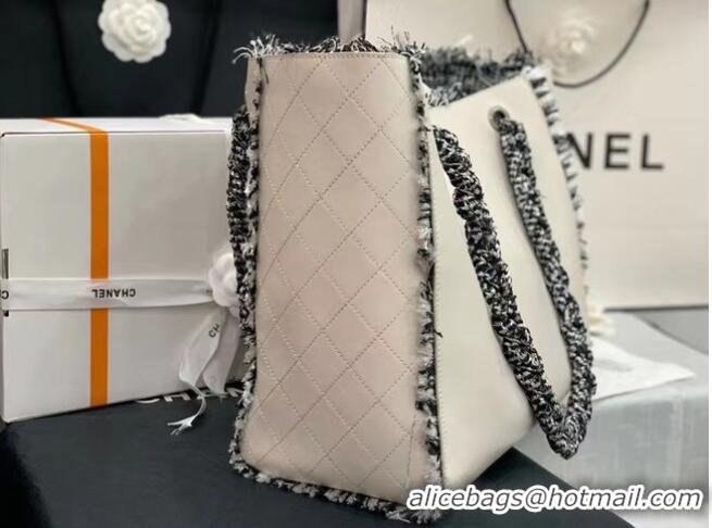 Market Sells Chanel Original Leather Shopping Bag AS8485 White