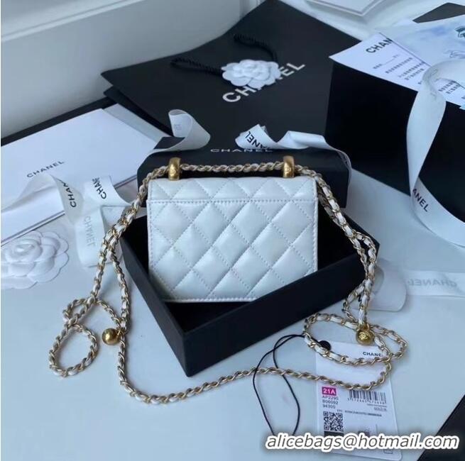 Most Popular CHANEL mini wallet on chain AP2290 white