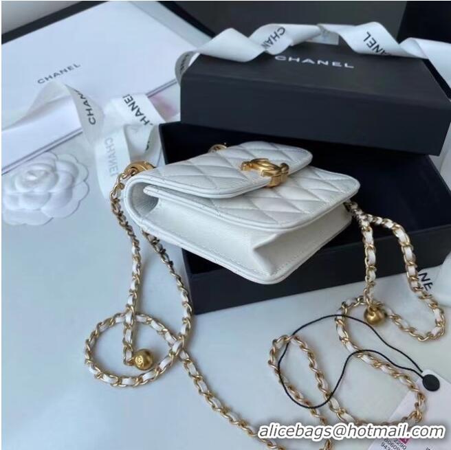 Most Popular CHANEL mini wallet on chain AP2290 white