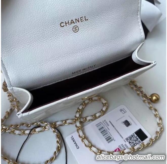 Most Popular CHANEL mini wallet on chain AP2290 white