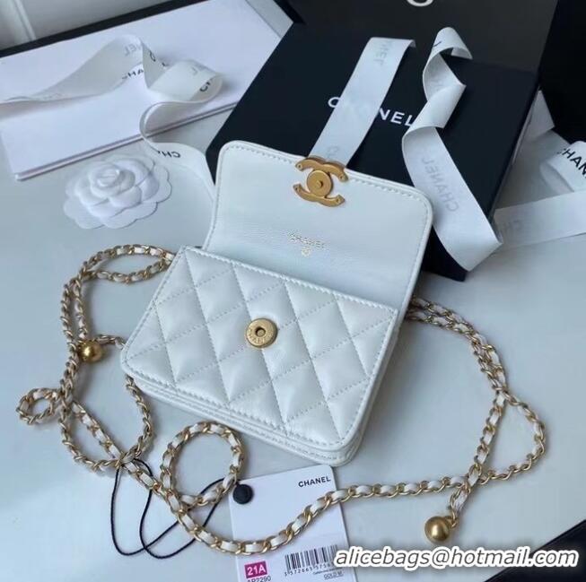 Most Popular CHANEL mini wallet on chain AP2290 white