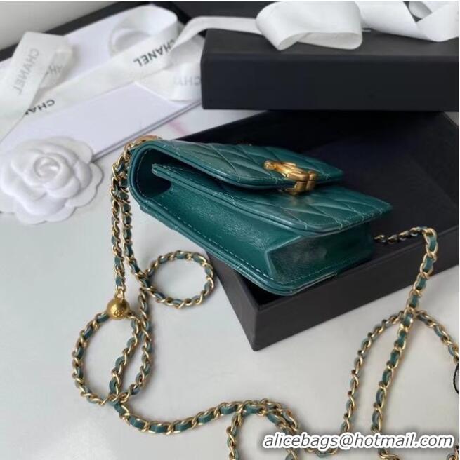 Top Quality CHANEL mini wallet on chain AP2290 green