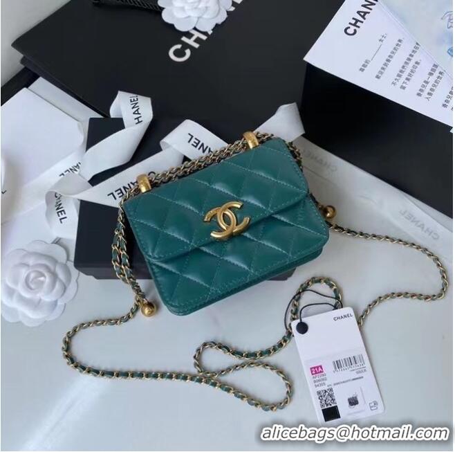 Top Quality CHANEL mini wallet on chain AP2290 green