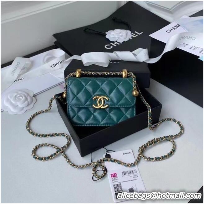 Top Quality CHANEL mini wallet on chain AP2290 green