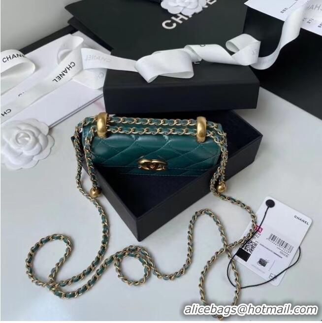 Top Quality CHANEL mini wallet on chain AP2290 green