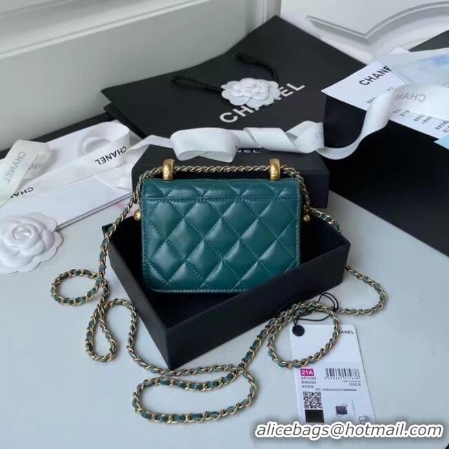 Top Quality CHANEL mini wallet on chain AP2290 green