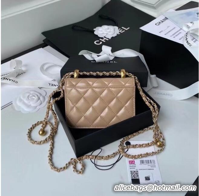 Buy Classic CHANEL mini wallet on chain AP2290 brown