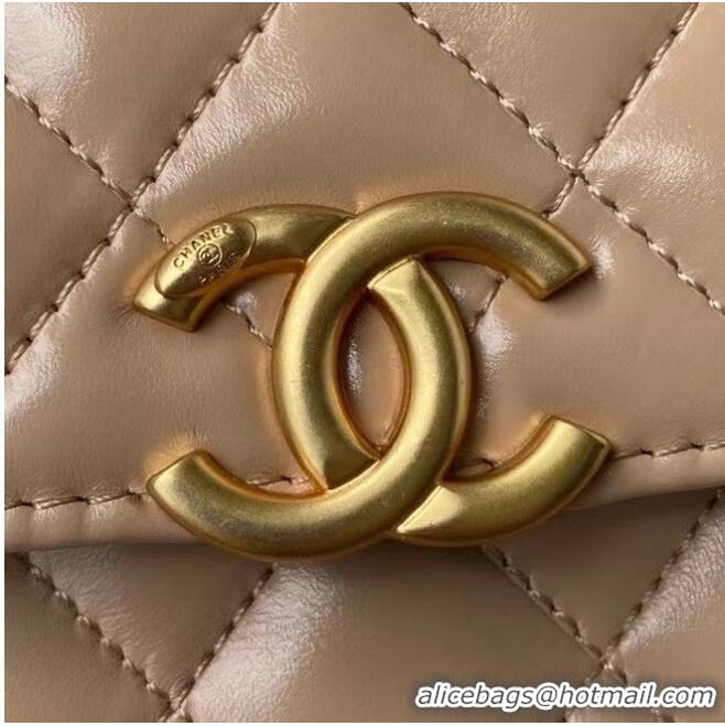 Buy Classic CHANEL mini wallet on chain AP2290 brown