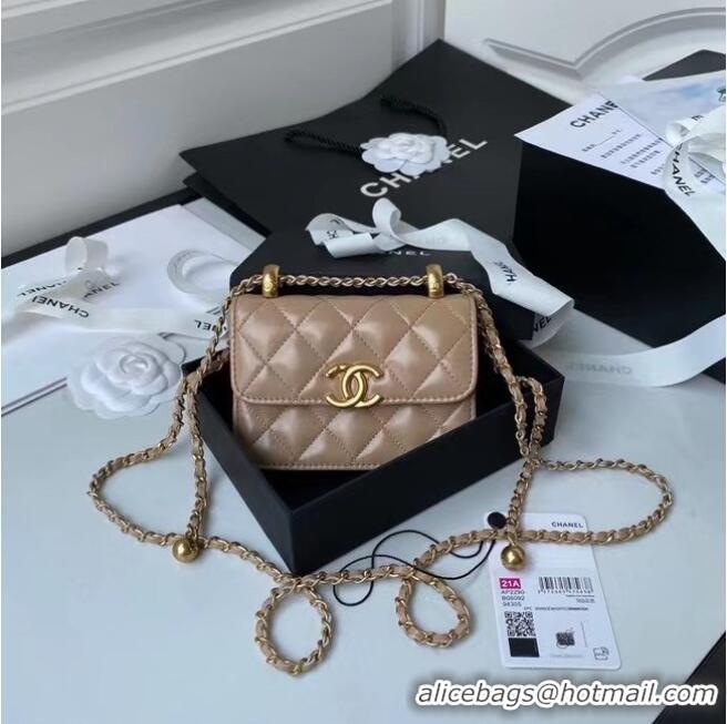 Buy Classic CHANEL mini wallet on chain AP2290 brown