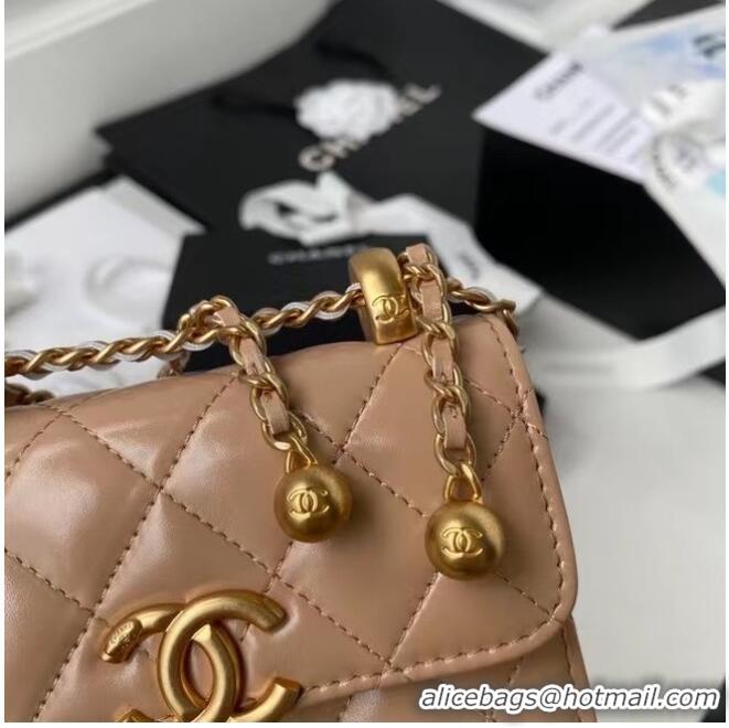 Buy Classic CHANEL mini wallet on chain AP2290 brown