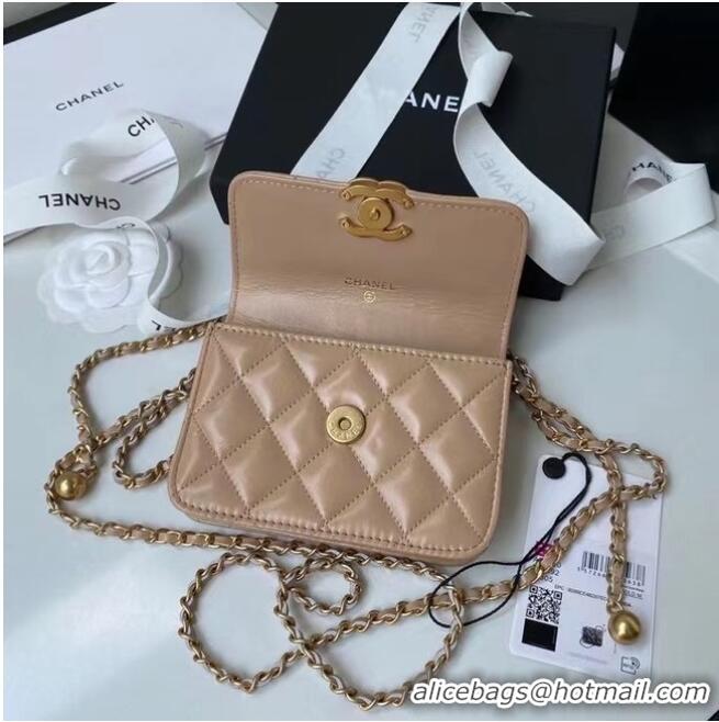 Buy Classic CHANEL mini wallet on chain AP2290 brown