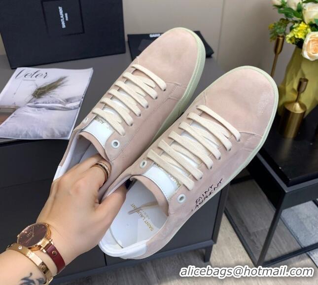 Low Cost Saint Laurent Suede Sneakers 061225 Pink 2021