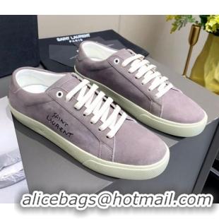 New Style Saint Laurent Suede Sneakers 061225 Grey 2021