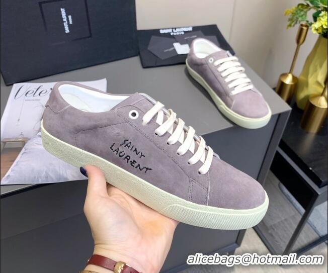 New Style Saint Laurent Suede Sneakers 061225 Grey 2021