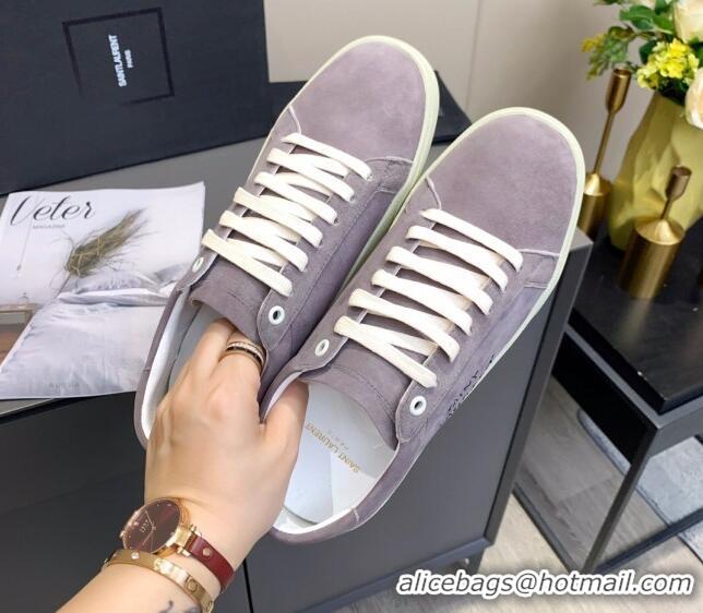 New Style Saint Laurent Suede Sneakers 061225 Grey 2021