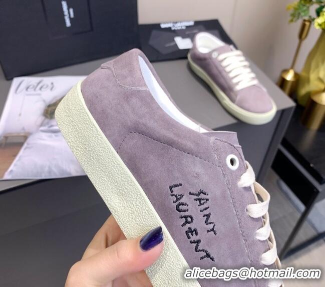 New Style Saint Laurent Suede Sneakers 061225 Grey 2021