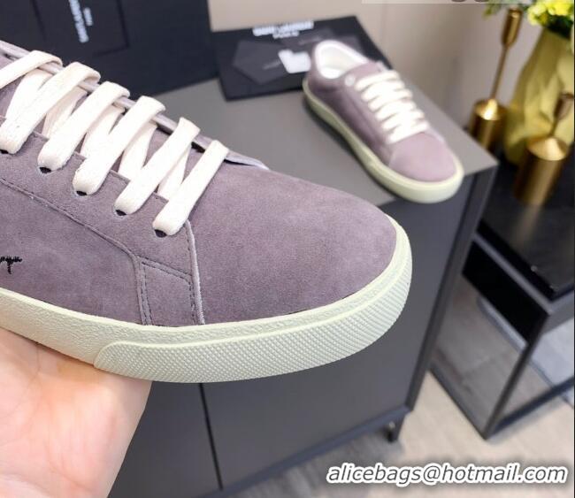 New Style Saint Laurent Suede Sneakers 061225 Grey 2021