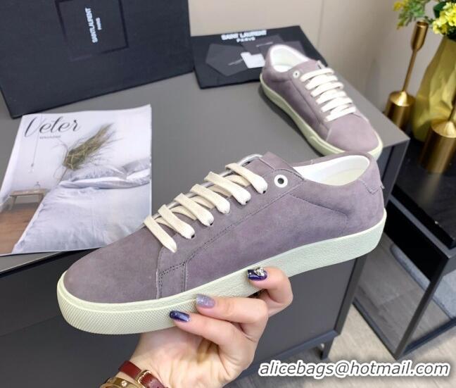 New Style Saint Laurent Suede Sneakers 061225 Grey 2021