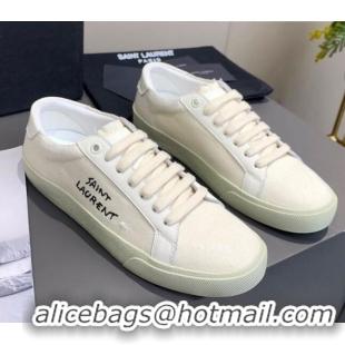 Good Quality Saint Laurent Canvas Sneakers 061225 White 2021